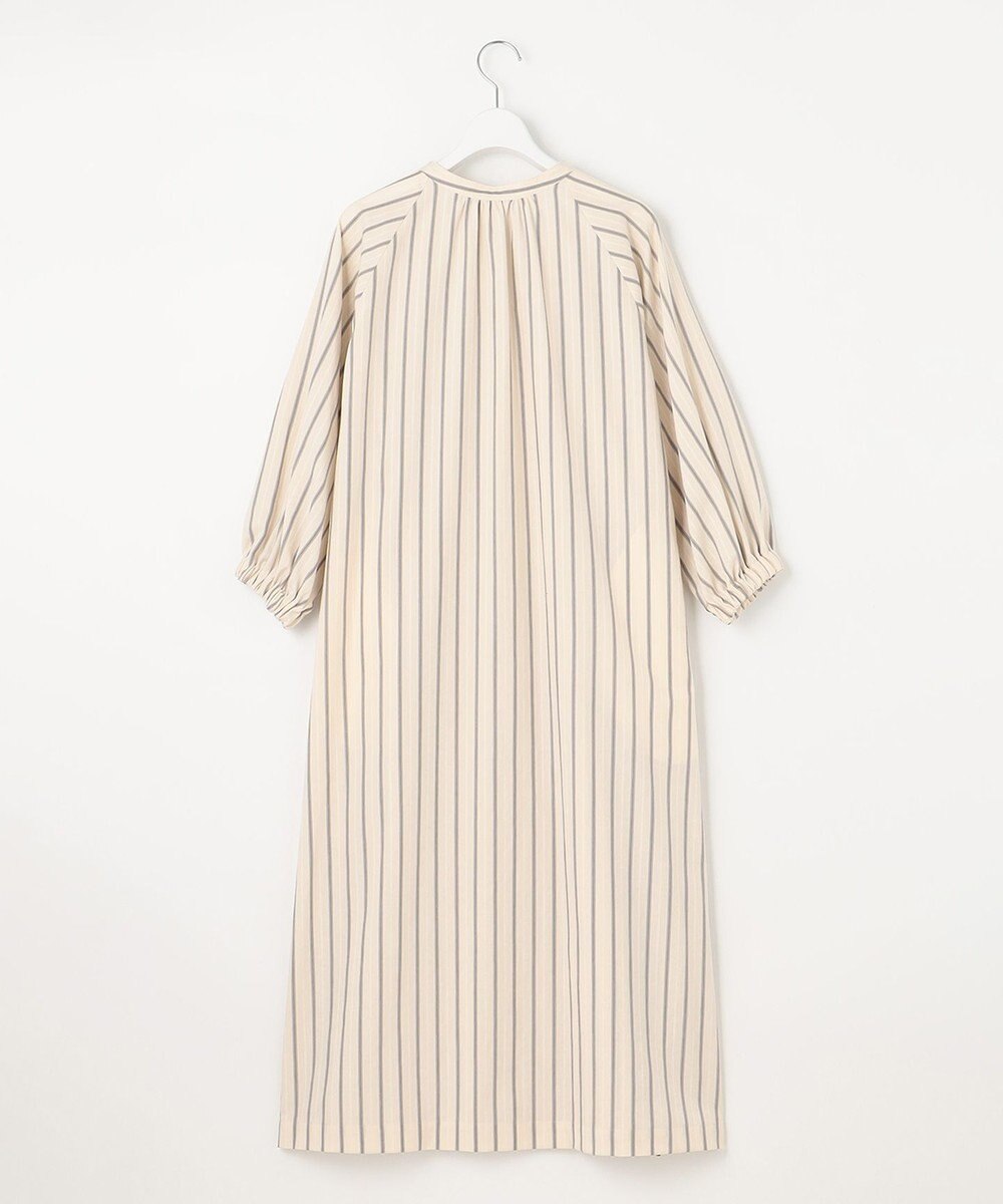 23区 【SLOW/洗える】コットンナイロンストライプ カフタン ワンピース 