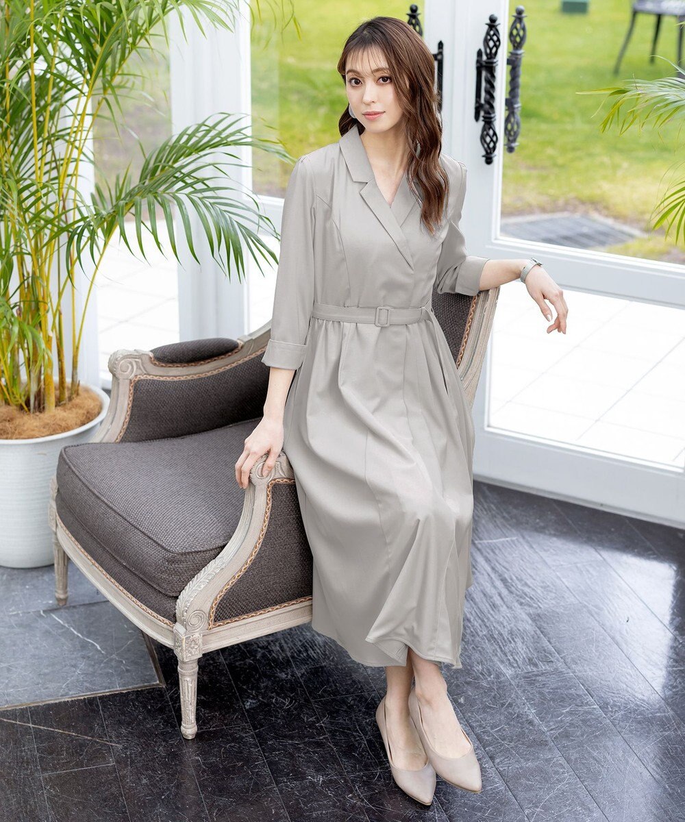 Tiaclasse 【洗える】テーラードカラーワンピース 