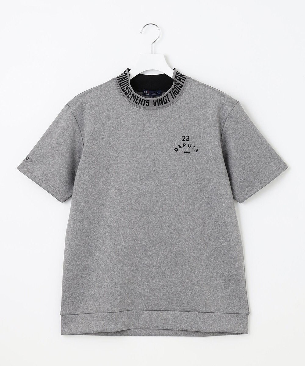 23区GOLF 【MEN】【吸水速乾・UVケア】衿ロゴ モックネックシャツ 