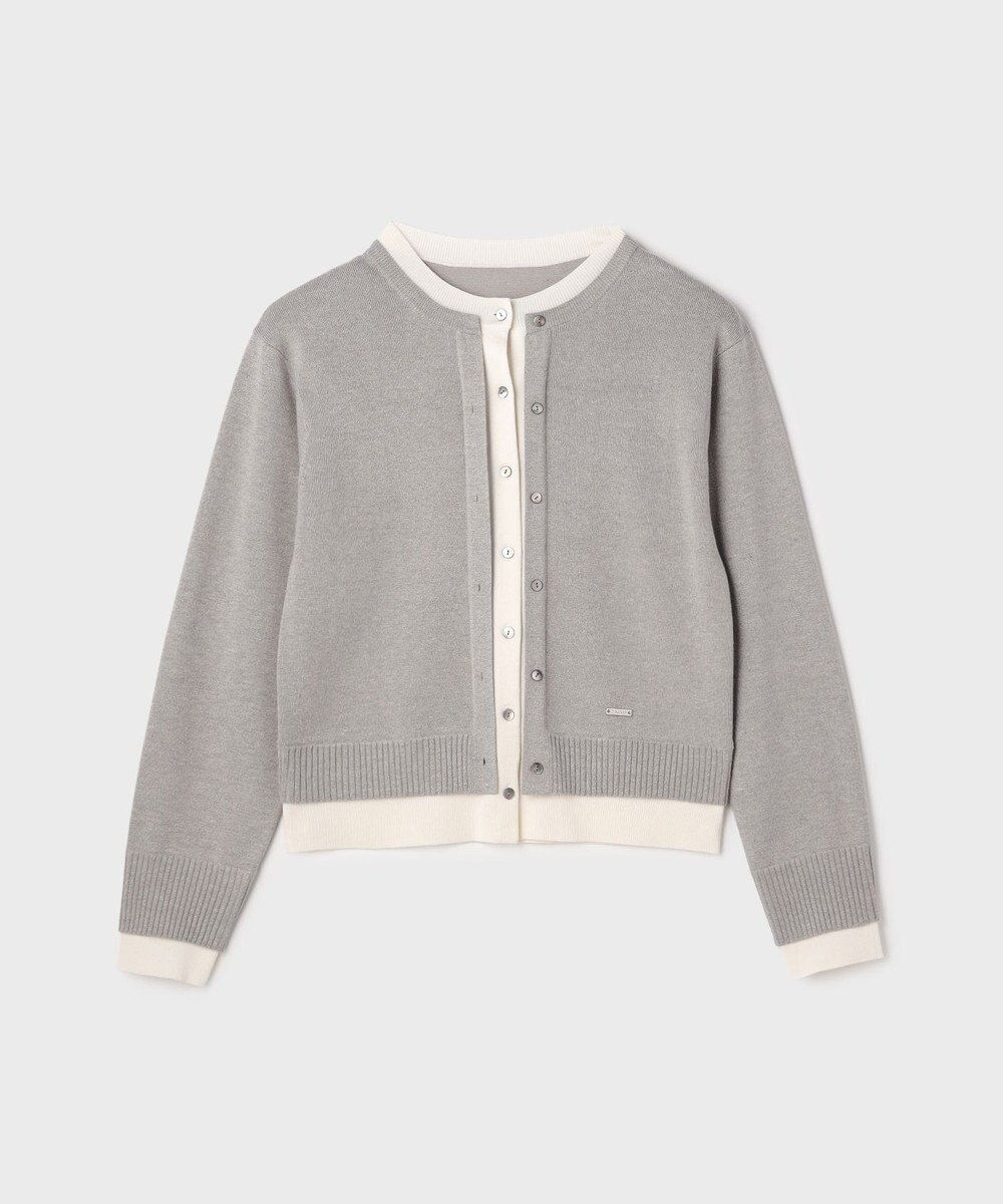 GRACE CONTINENTAL レイヤード風ニットカーディガン 