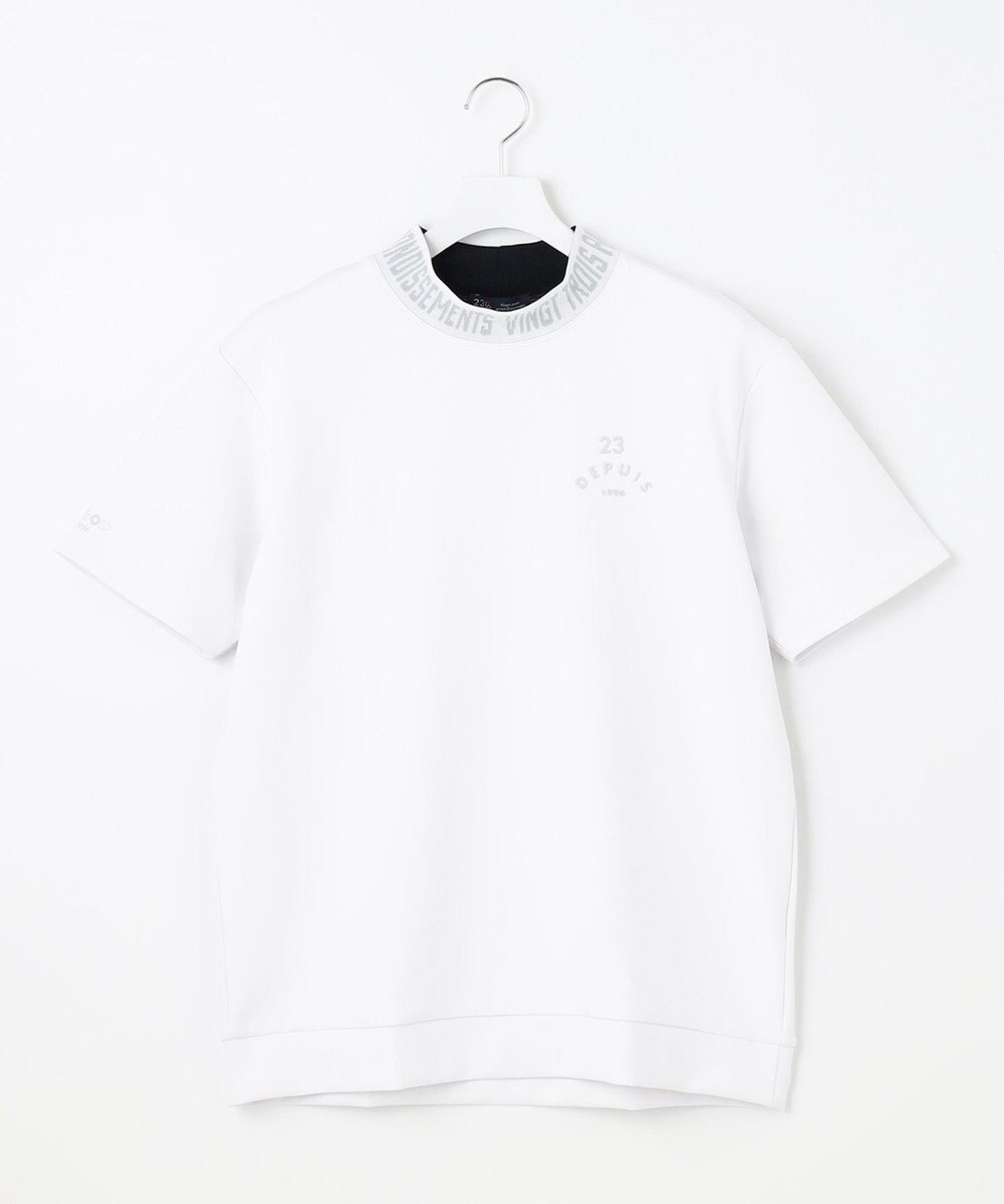23区GOLF 【MEN】【吸水速乾・UVケア】衿ロゴ モックネックシャツ 
