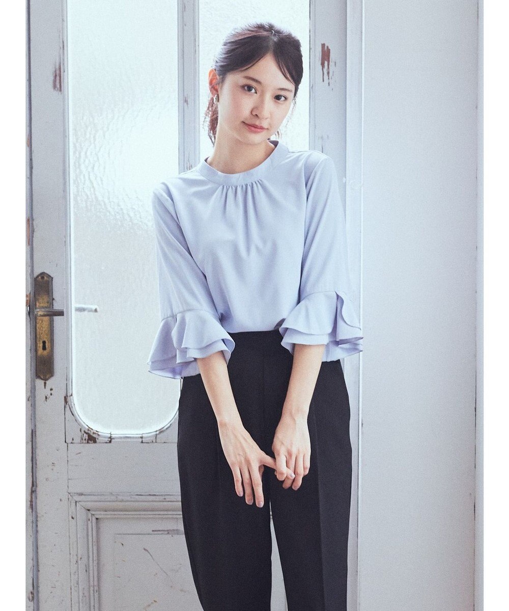 earth music&ecology ラッフル７分袖ブラウス 