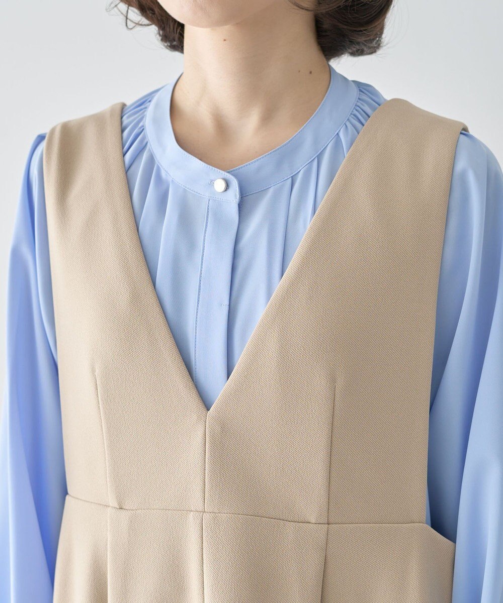 Green Parks Ｏ．洗えてストレッチ　Ｖネックジャンスカ 