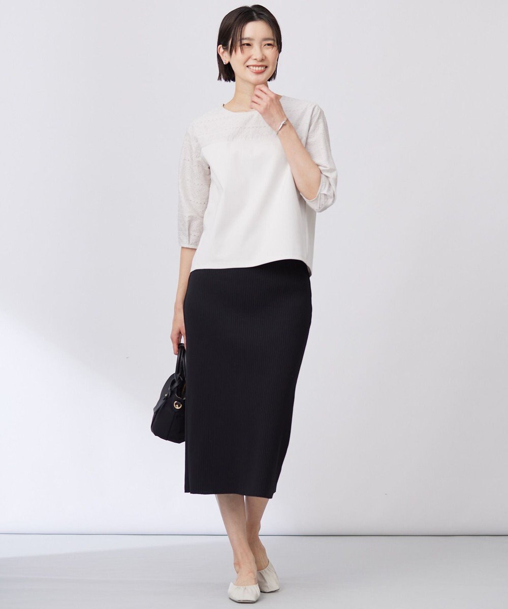 J.PRESS LADIES 【洗える】スムースジャージー 刺繍 カットソー 