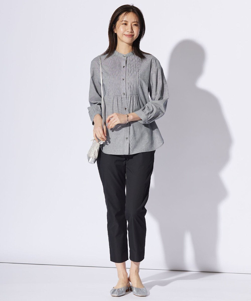 J.PRESS LADIES 【洗える】BEZピンチェック ピンタック ブラウス 