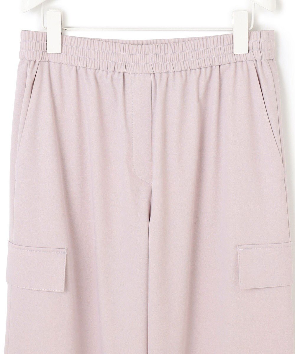 ICB 【洗える】ウォームサテン ワイドストレートカーゴパンツ 