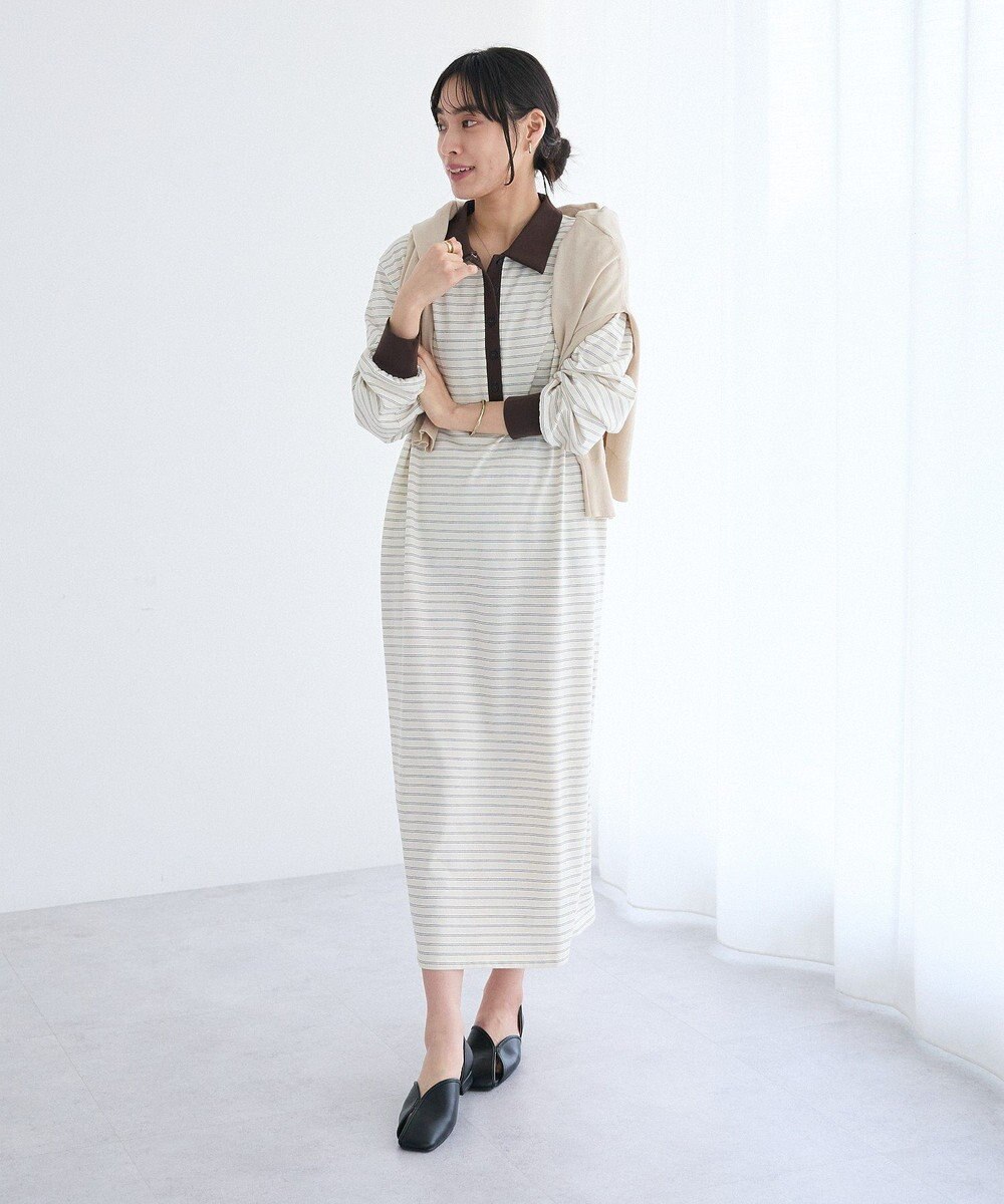 CRAFT STANDARD BOUTIQUE ポロ衿ボーダーワンピース 