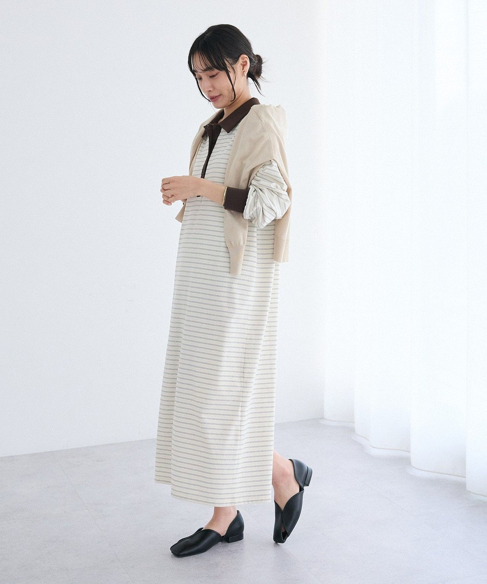 CRAFT STANDARD BOUTIQUE ポロ衿ボーダーワンピース 