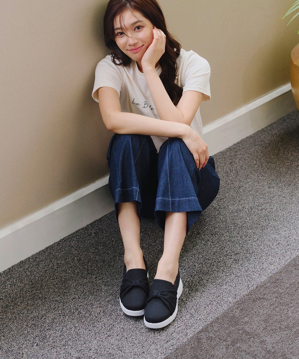 Tiaclasse 【安田美沙子さん着用】キャンバスリボンスリッポン 