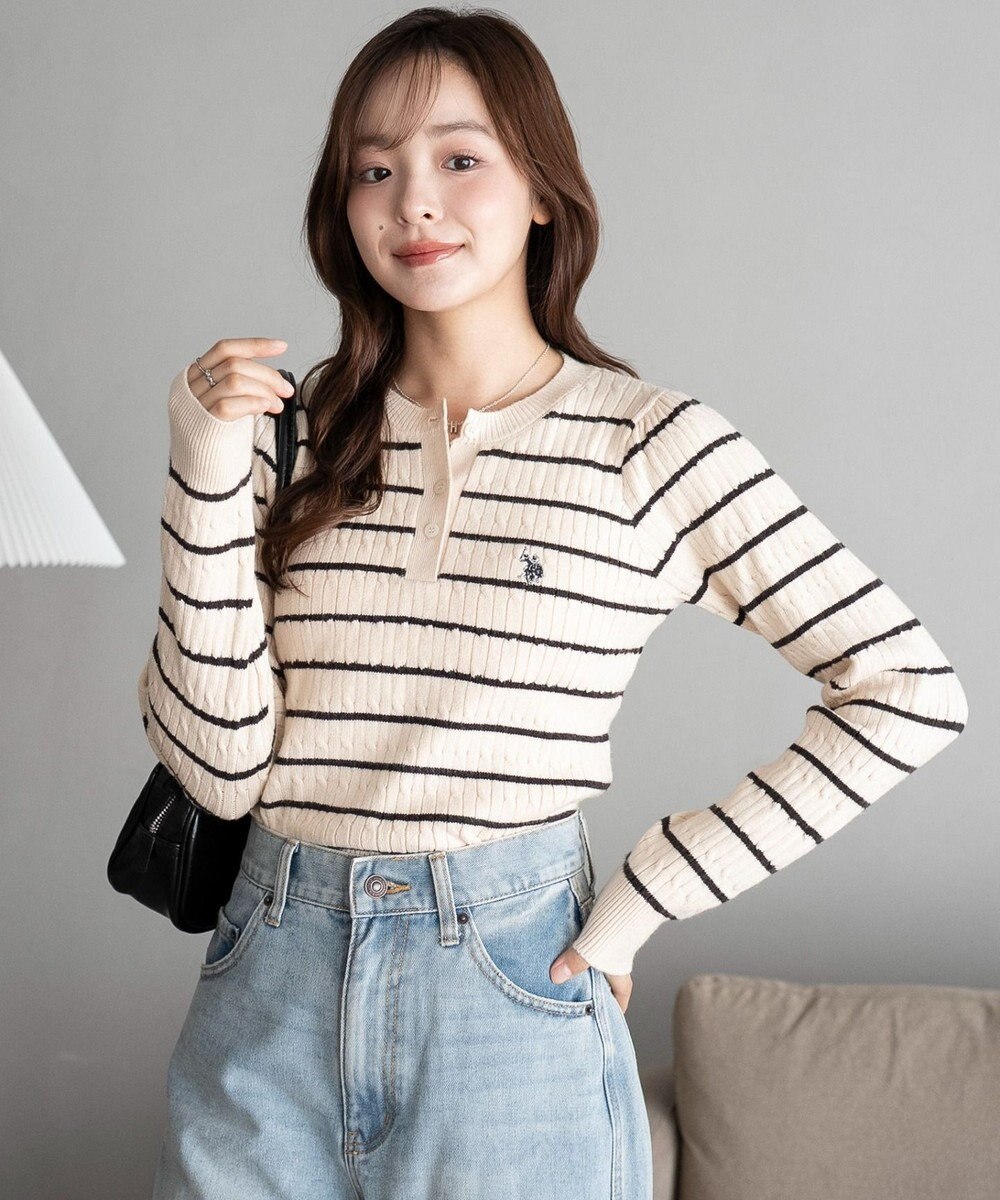 WEGO 【WEB限定/25年秋冬新作】別注USPOLOヘンリーネックニットPO 