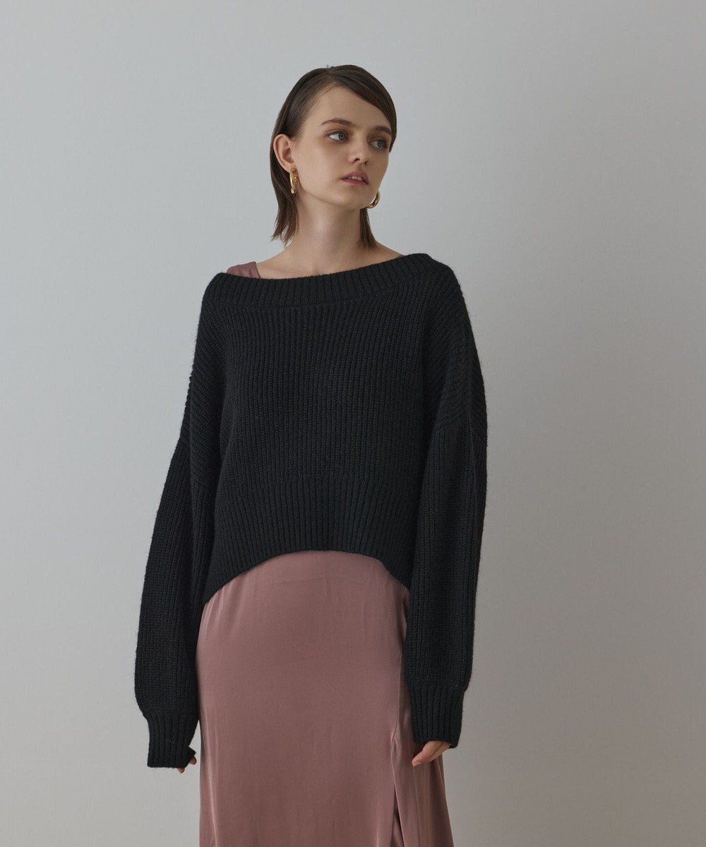 GRACE CONTINENTAL サテンレースニットワンピース 