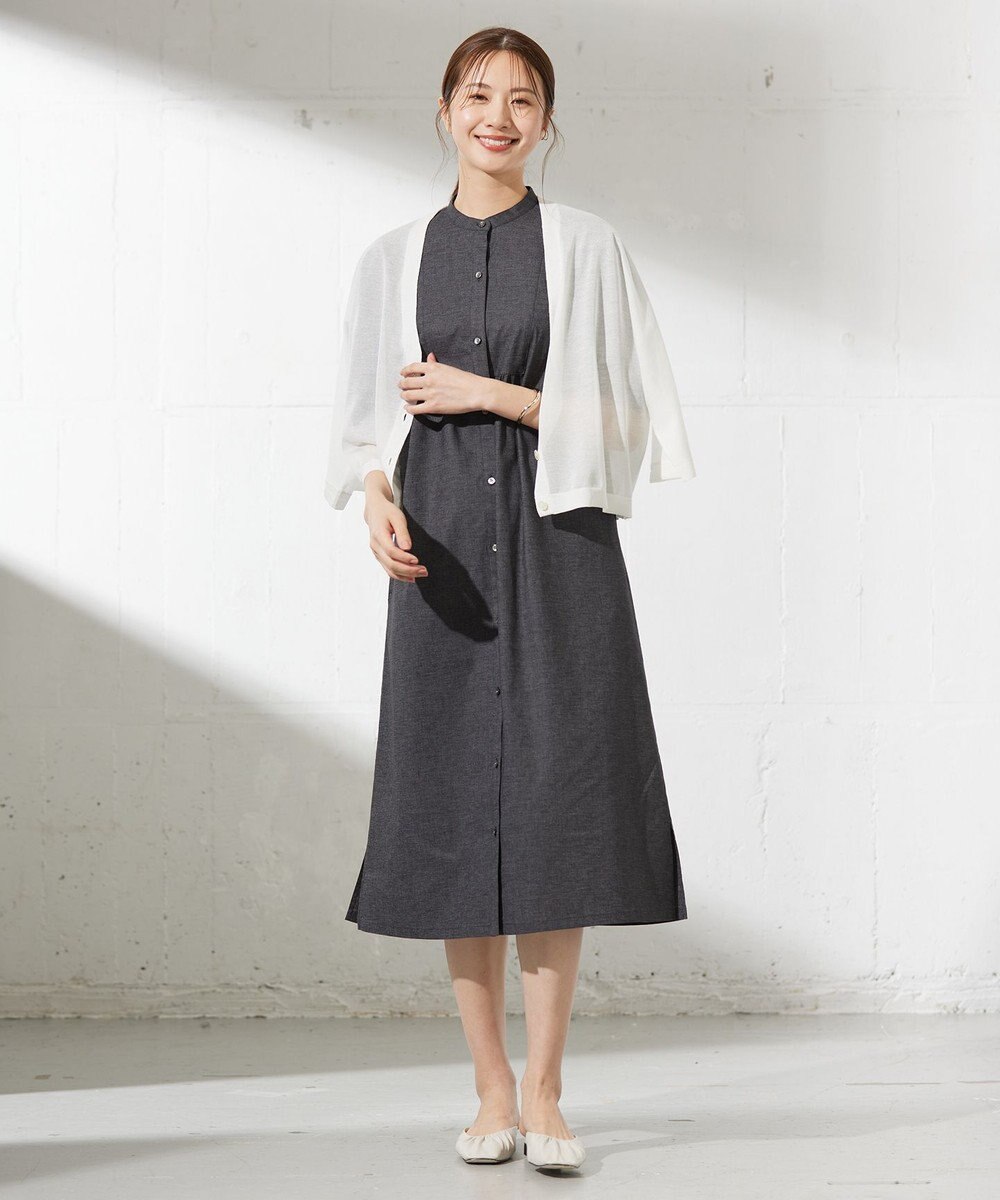 J.PRESS LADIES L 【洗える】シアーライトニット Vネック カーディガン 