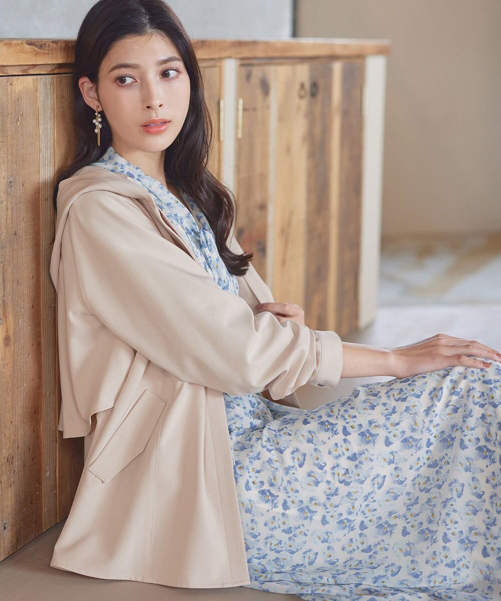 Tiaclasse 【洗える】プリントボウタイ柄ワンピース 