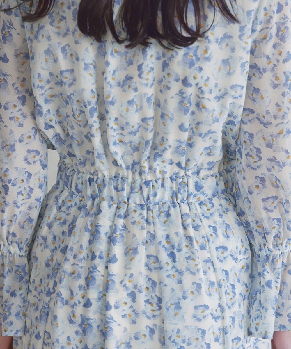 Tiaclasse 【洗える】プリントボウタイ柄ワンピース 