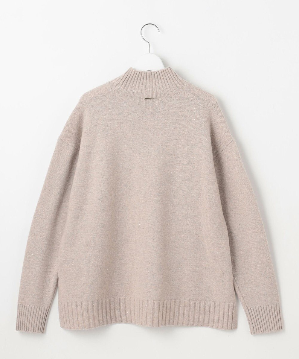 自由区 ウールカシミヤブレンドスパンコールハイネック ニット 