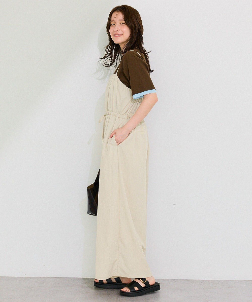 Green Parks 胸元バルーンワイドシルエットサロペット 