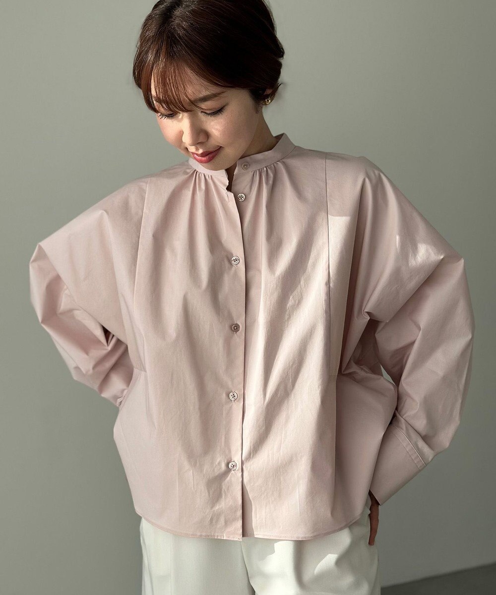 UNFILO 【新色追加】ギャザーワイドシャツ 