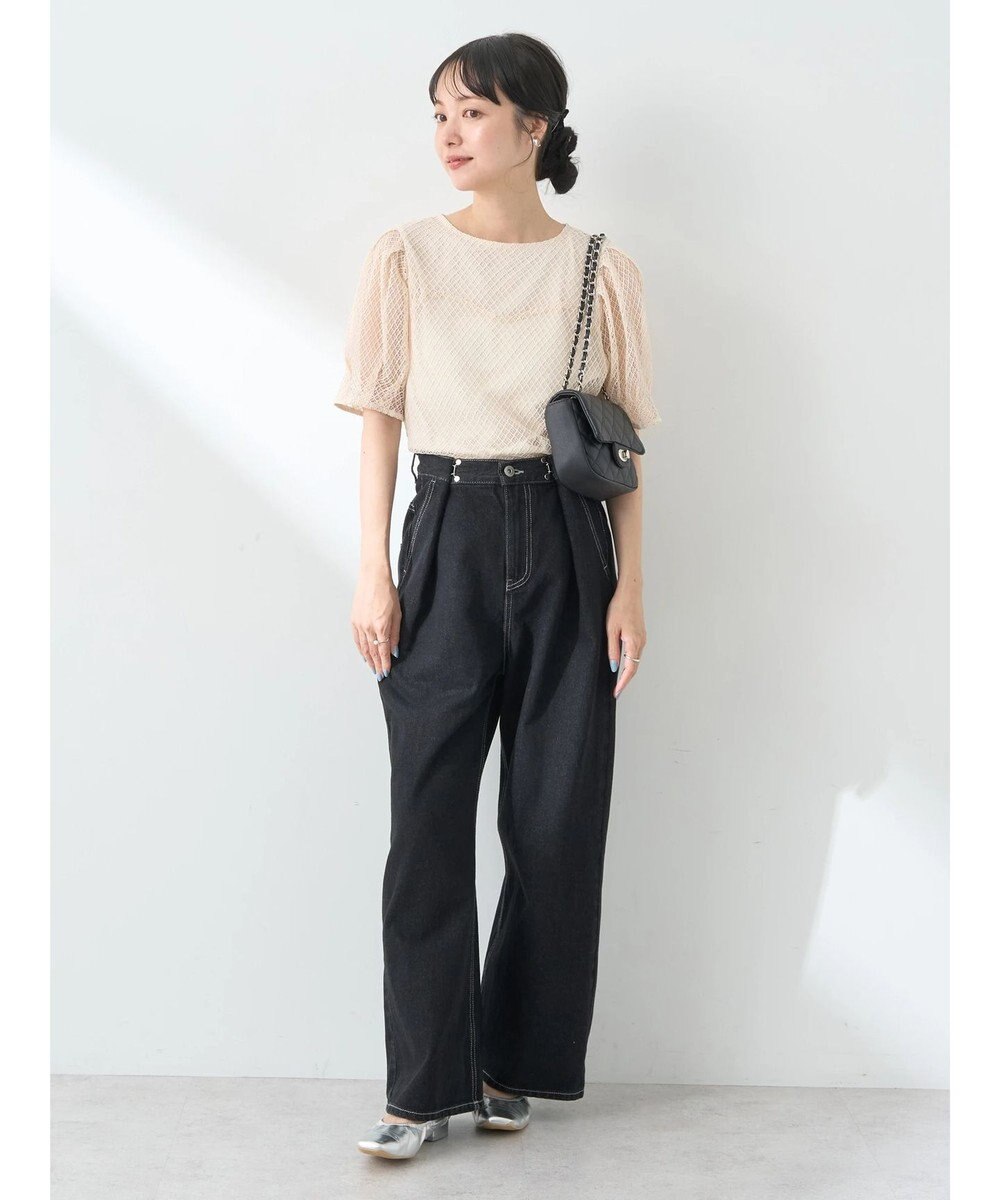 earth music&ecology 袖シアーレースプルオーバー 