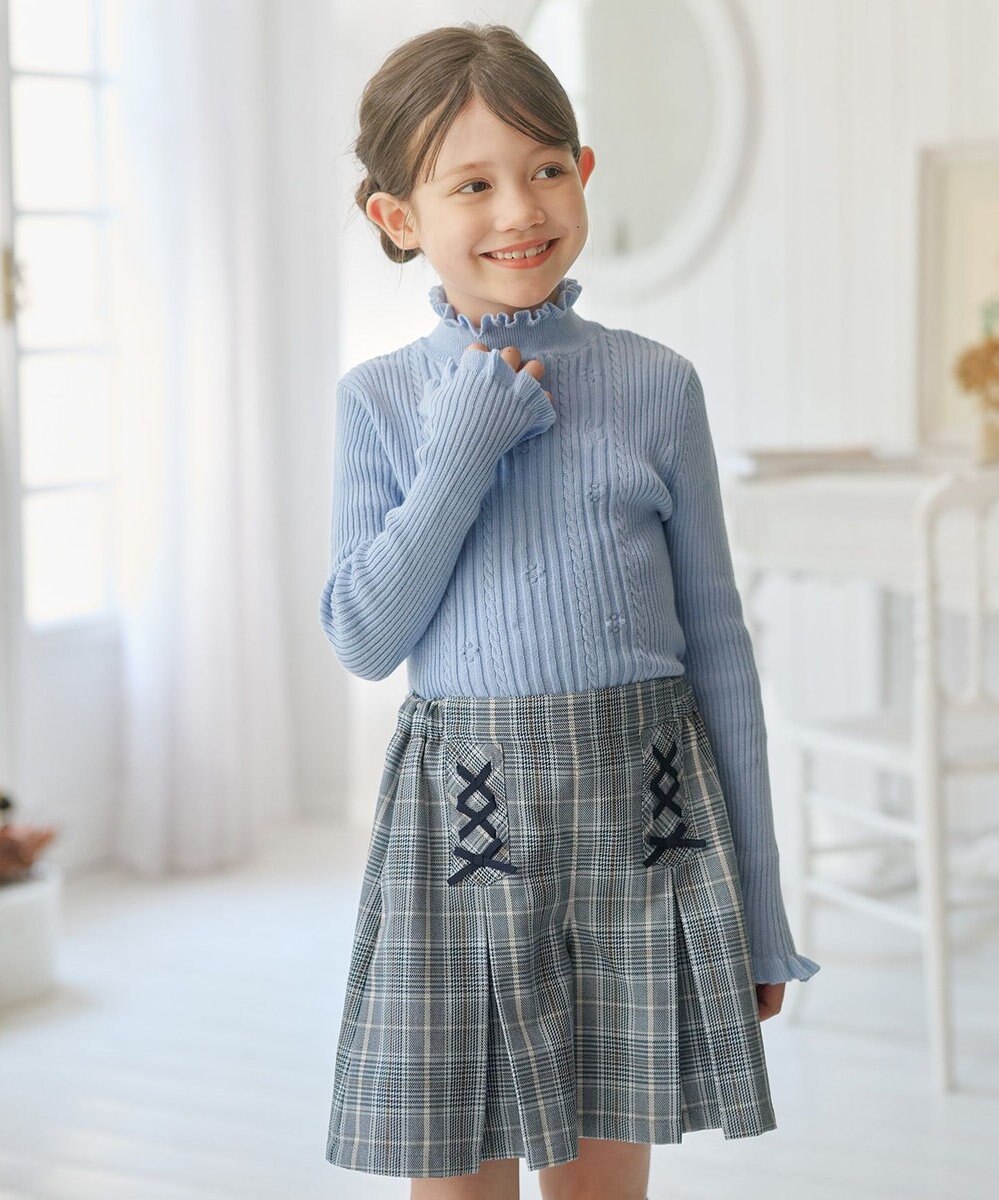 組曲 KIDS 【110-140㎝】フラワードット リブニット 