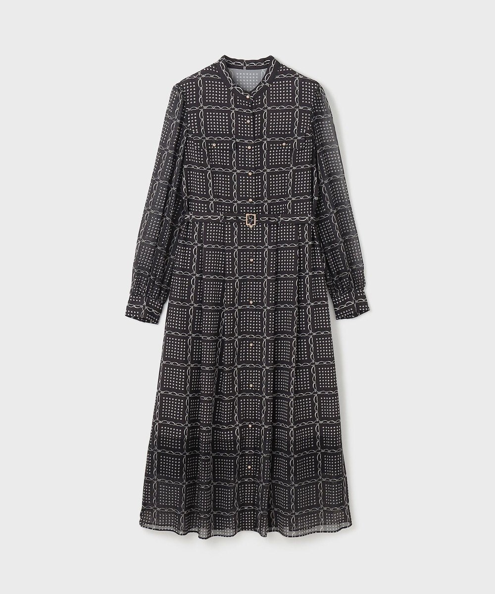 GRACE CONTINENTAL チェーンチェックプリントワンピース 