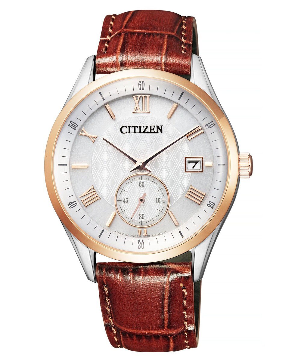 CITIZEN 【光発電エコ・ドライブ】クラシカルで上品 日付あり ギフトにも◎ 日本製 ブラウン