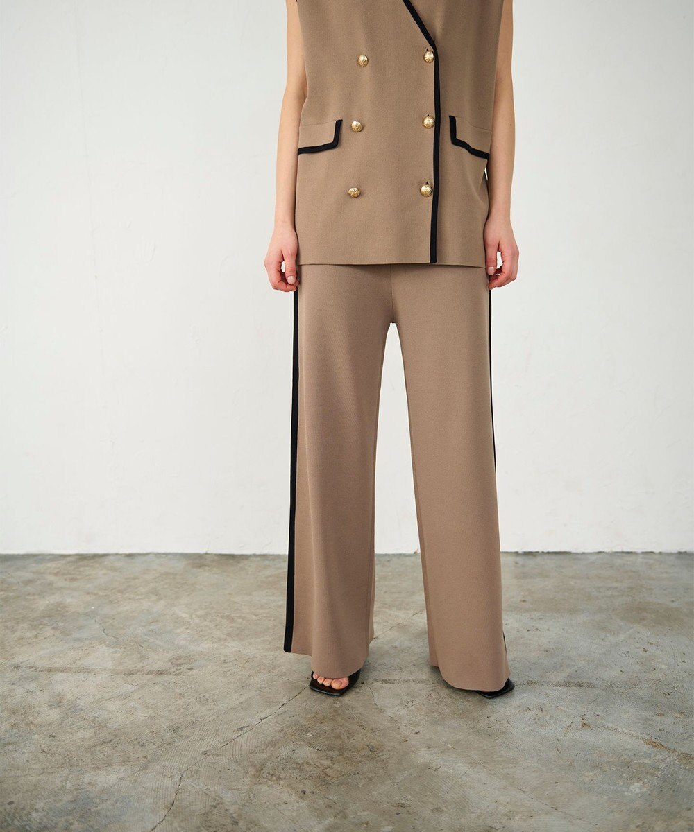 GRACE CONTINENTAL バイカラーニットパンツ 