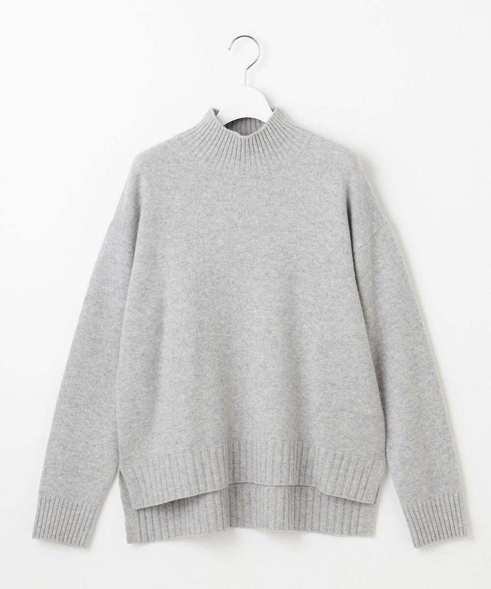 自由区 ウールカシミヤブレンドスパンコールハイネック ニット 