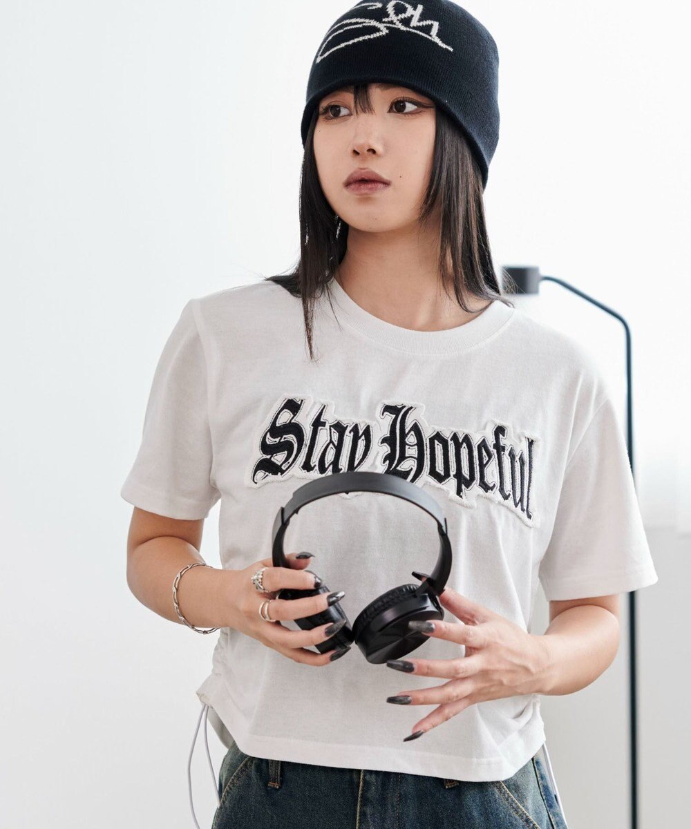 WEGO グラフィックサイドドロストショートT 