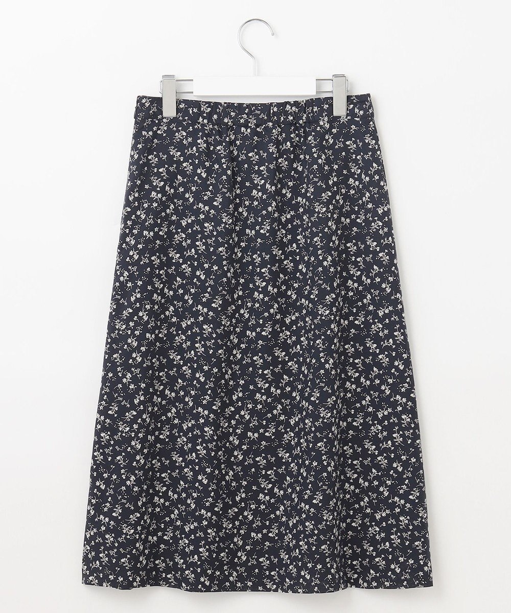 J.PRESS LADIES L 【洗える】 スパンローンフラワー フレアー スカート 