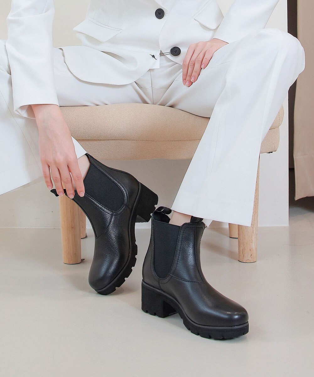 INTER-CHAUSSURES 【BUSSOLA】晴雨兼用アイスグリップソールレザーブーツ ブラック