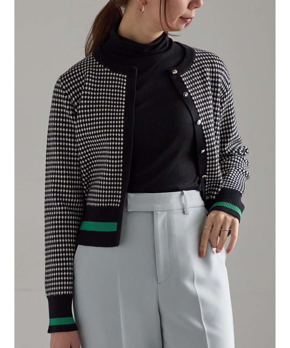 Te chichi バイカラークラシカルカーディガン 