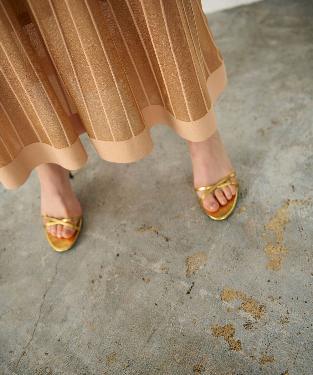 GRACE CONTINENTAL ラメシアープリーツニットワンピース 