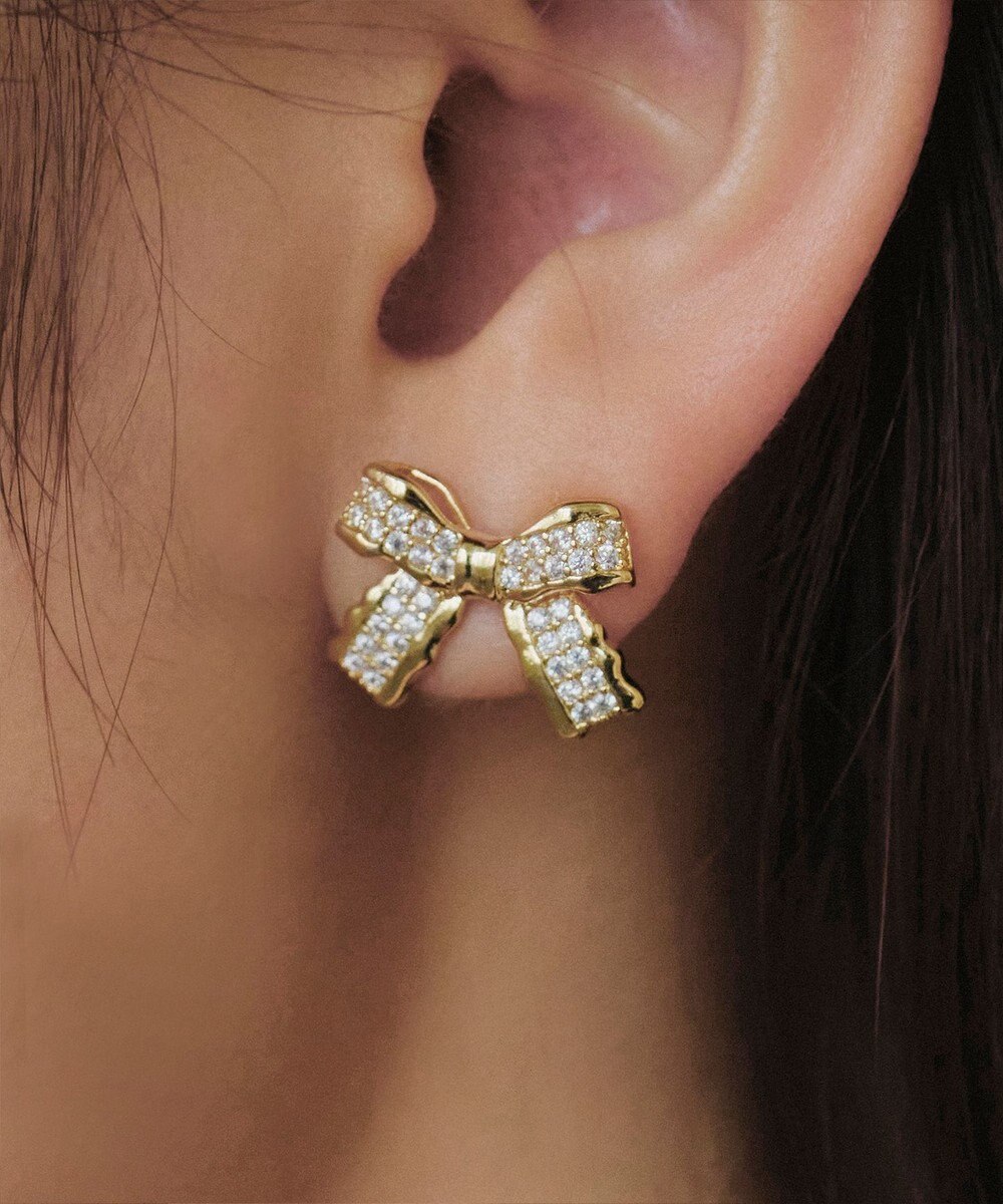 Tiaclasse   【金属アレルギー対応】リボンモチーフピアス 