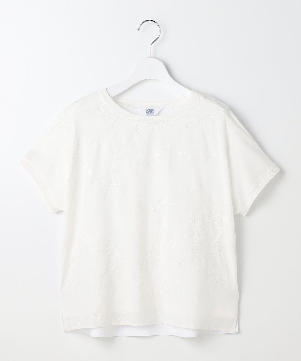 J.PRESS LADIES 【一枚で着映え】シアーエンブロイダリー カットソー 