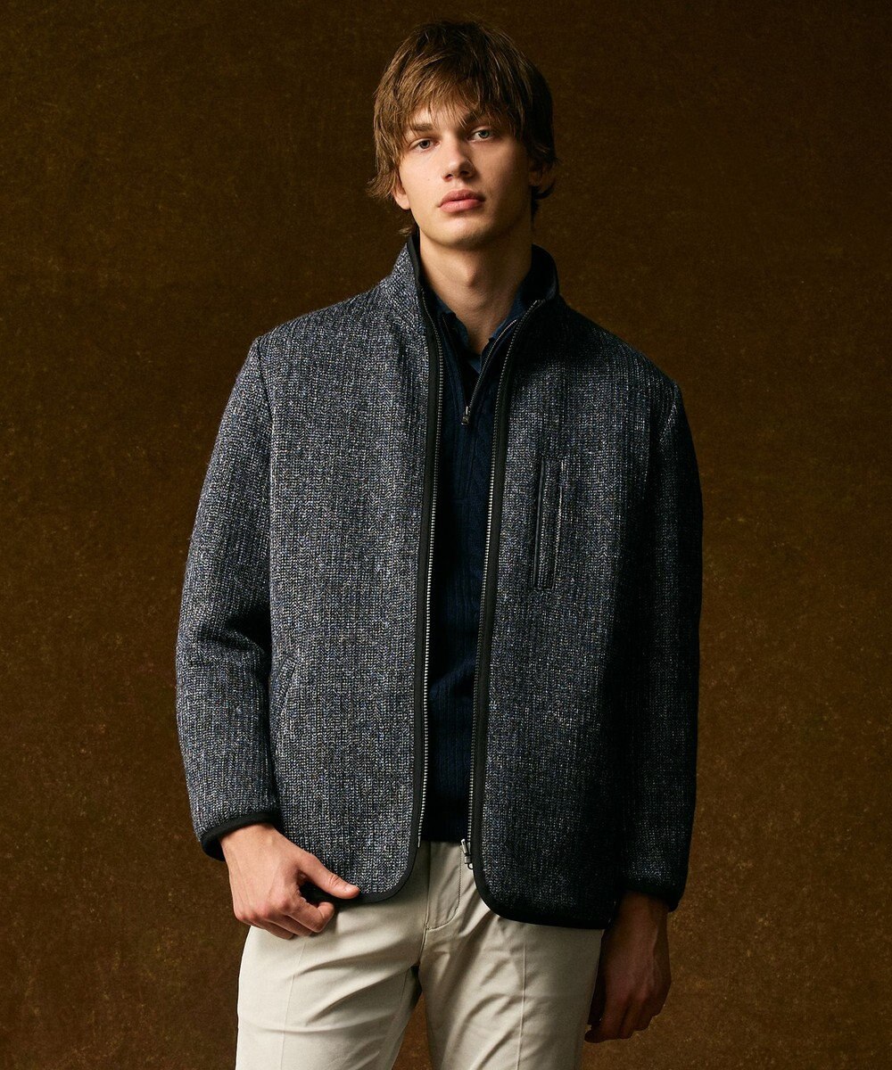 JOSEPH ABBOUD 【キングサイズ・暖か/軽量】カシミヤブレンド ハーフジップ ニット 