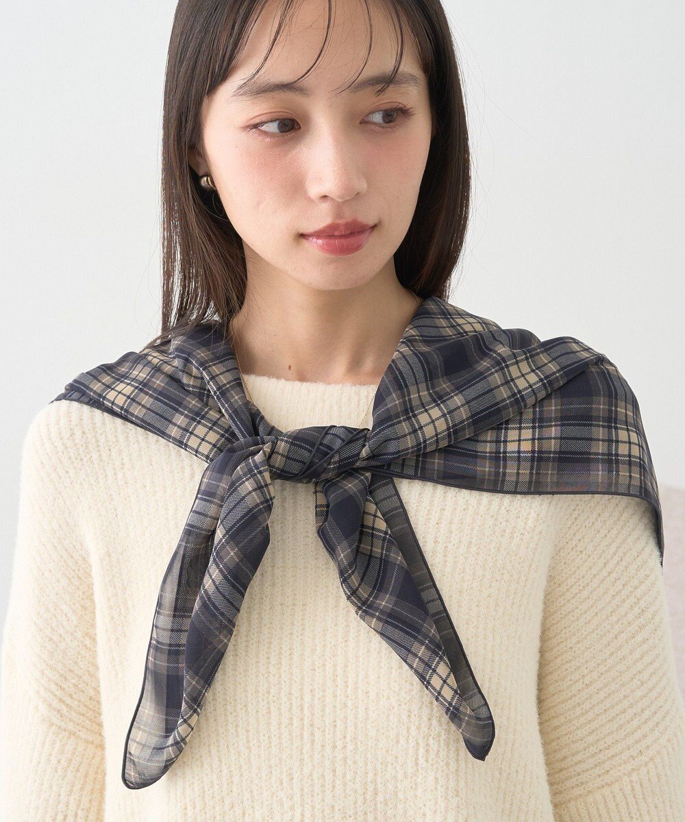 earth music&ecology チェックスカーフ 