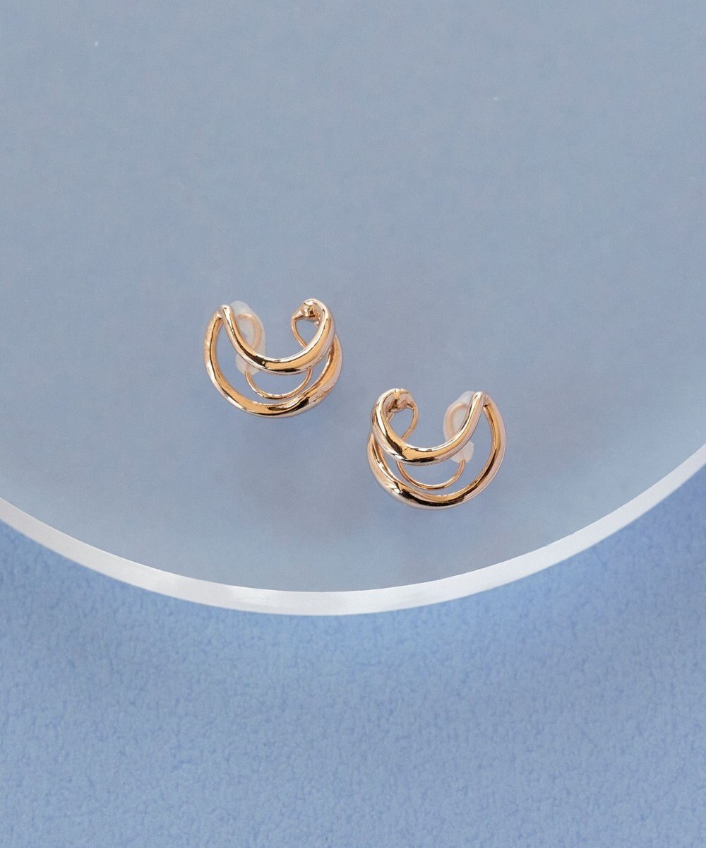 Phoebe 【金属アレルギー対応】【痛くないシリーズ】ダブルフープライトフィットイヤリング ローズゴールド 