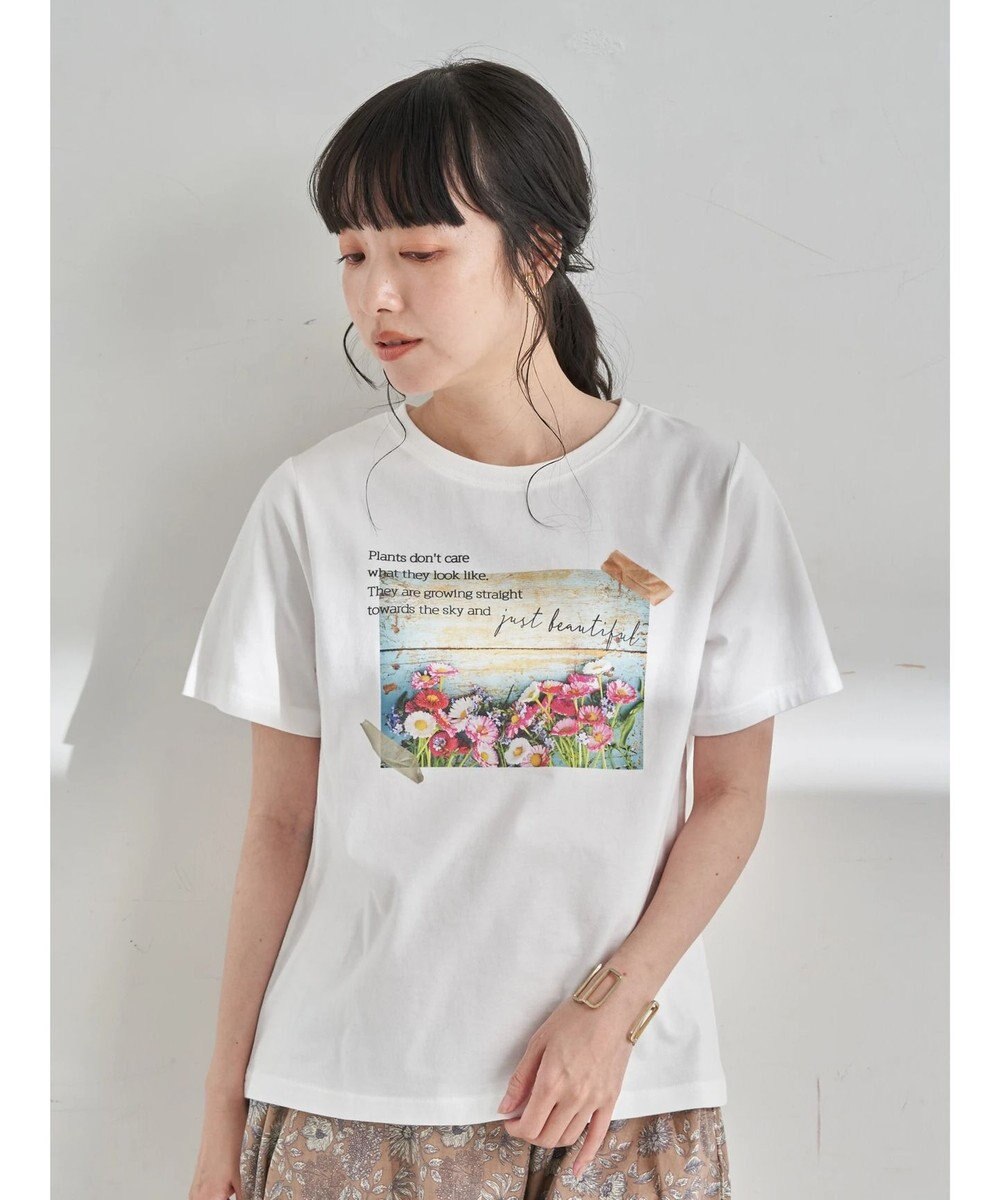 earth music&ecology Ｐｌａｎｔｓ　ｄｏｎ’ｔ　ｃａｒｅＴシャツ Off White