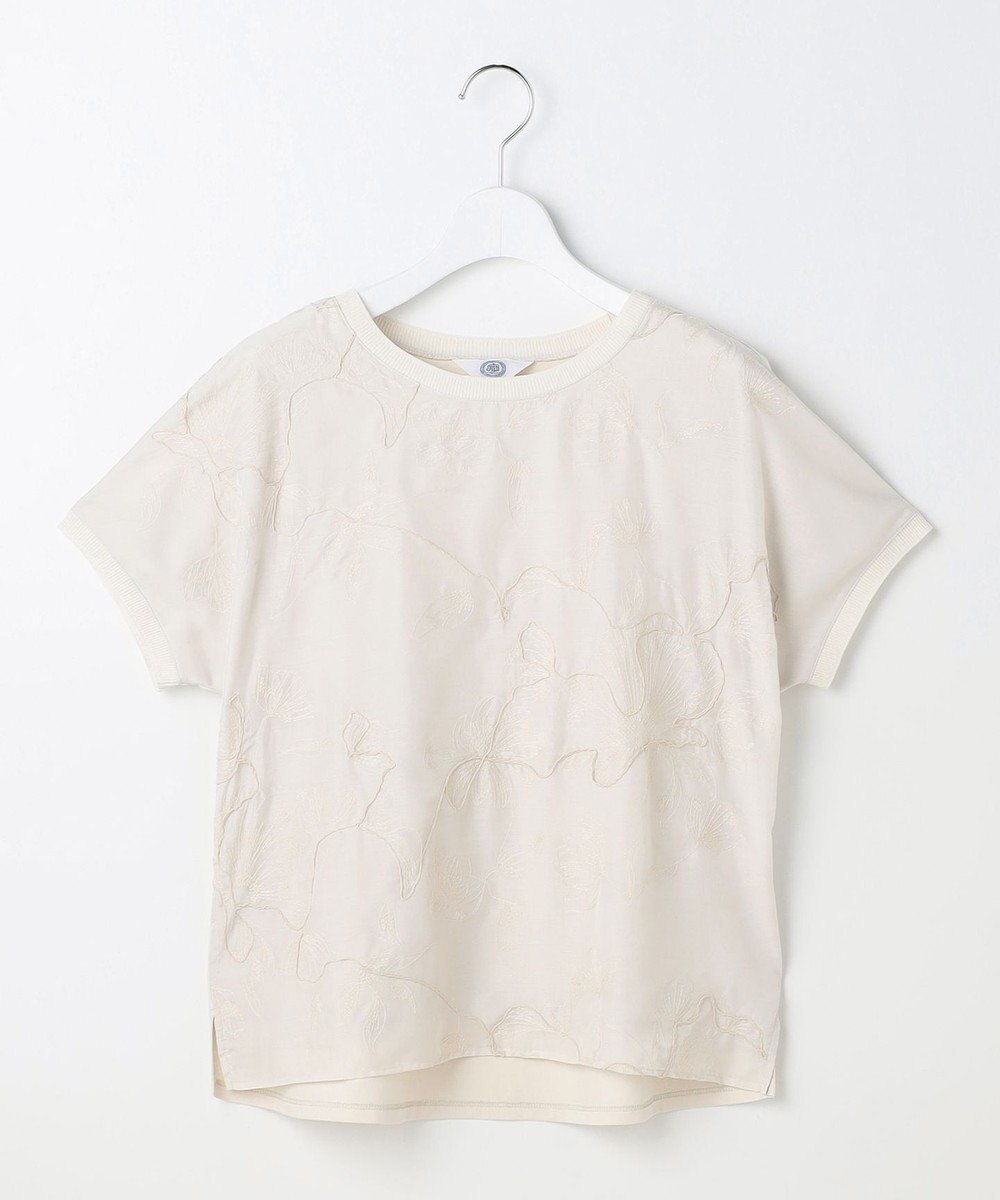 J.PRESS LADIES 【一枚で着映え】シアーエンブロイダリー カットソー 