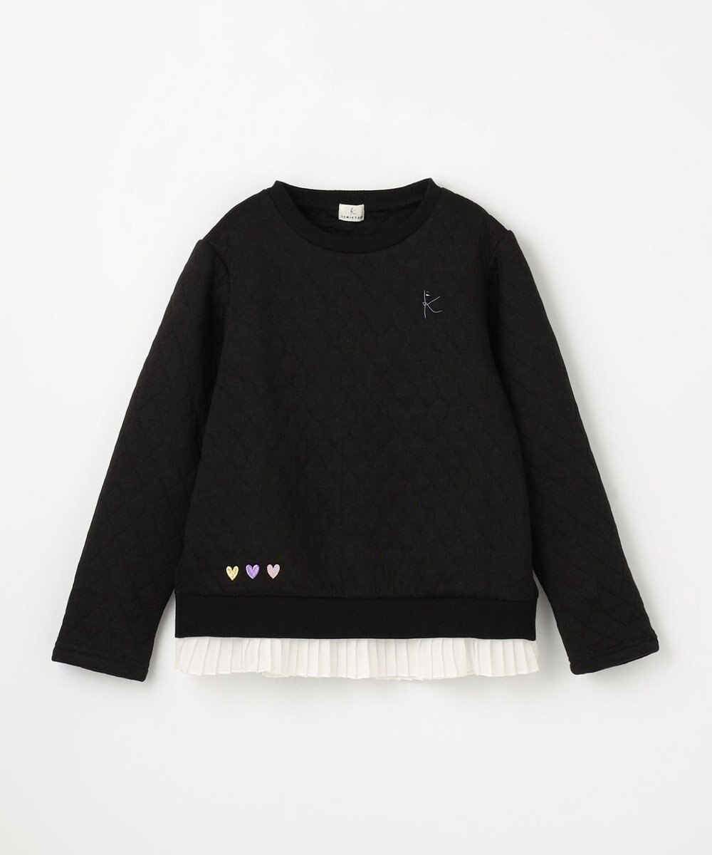 組曲 KIDS 【150-160㎝】ハートキルトジャガード トレーナー 