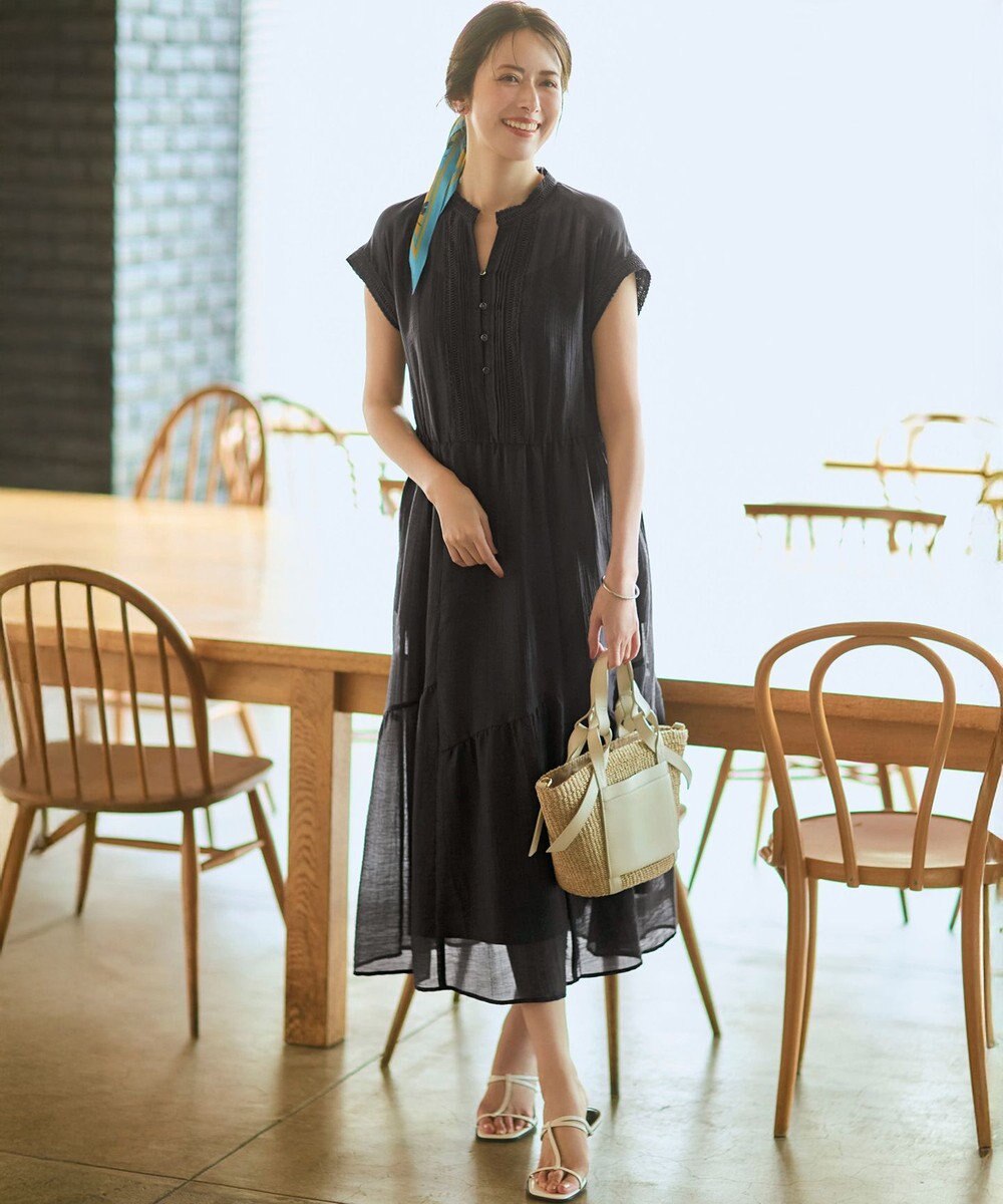23区 L 【WEB&一部店舗限定】シアーワッシャー レース ワンピース 