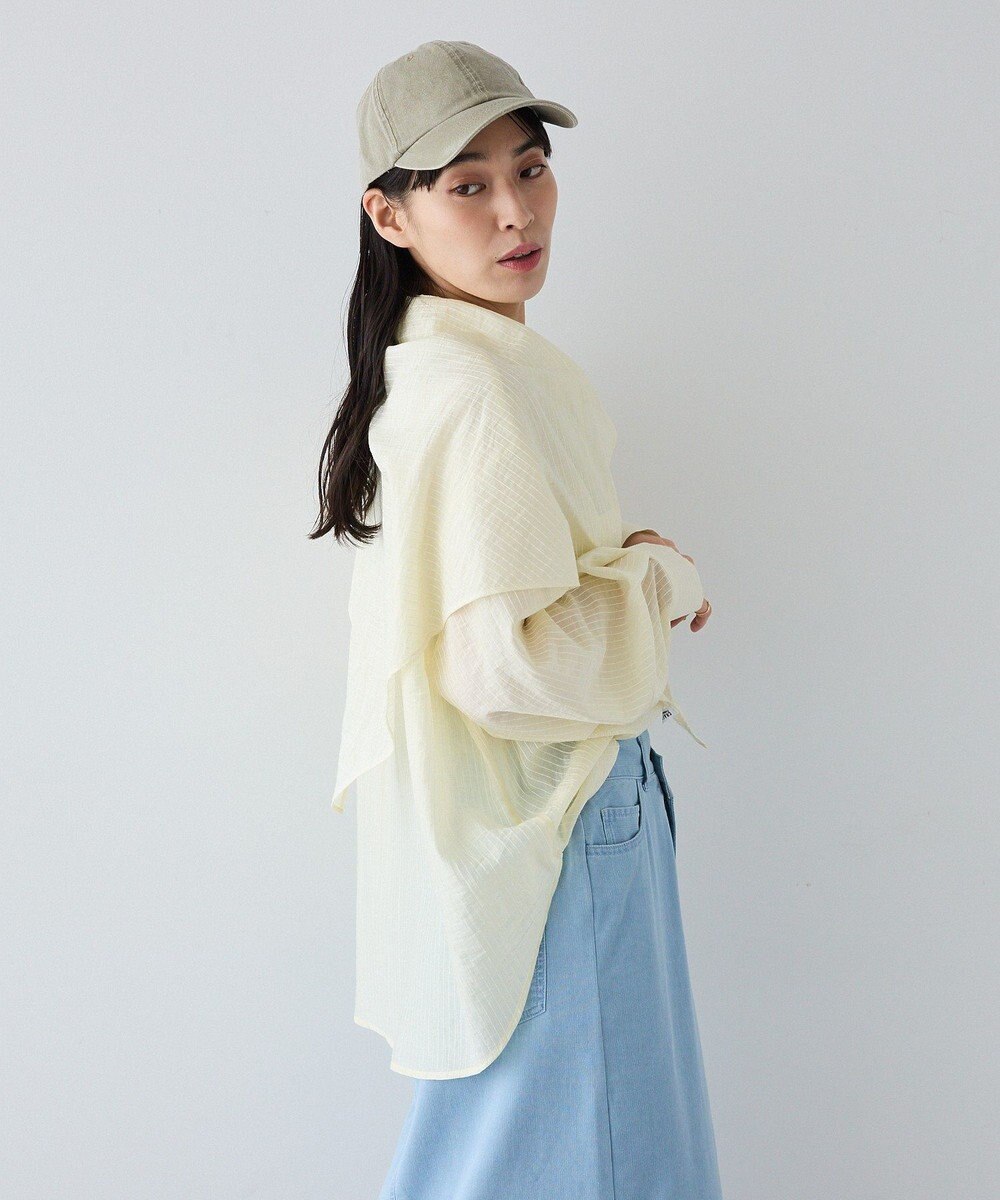 CRAFT STANDARD BOUTIQUE 【2点SET】スカーフ付きシアーストライプシャツ 