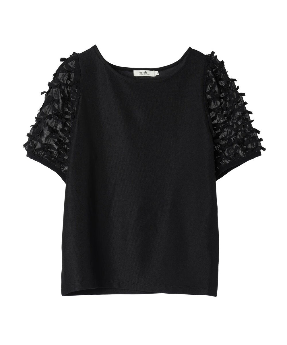 earth music&ecology リボンスリーブプルオーバー 