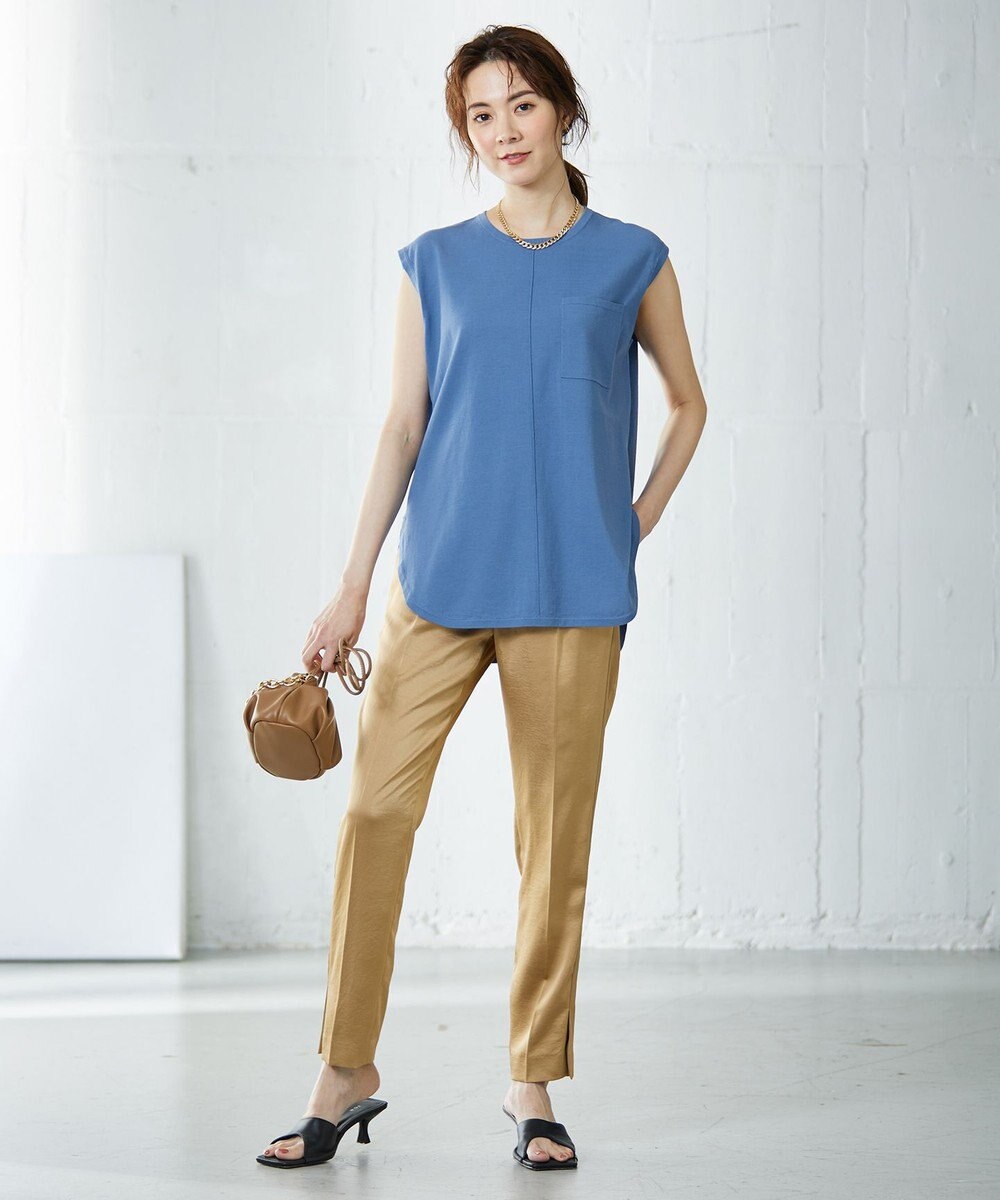 ICB L 【洗える】ガスコットンハイゲージ ノースリーブニット 