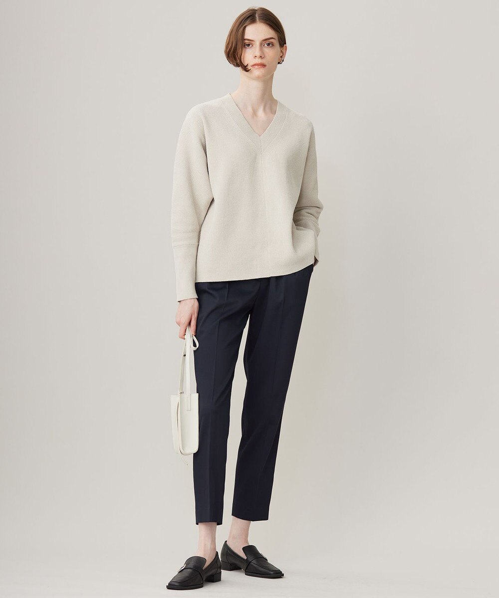 ICB 【洗える】コットンシェニール Vネックニット 