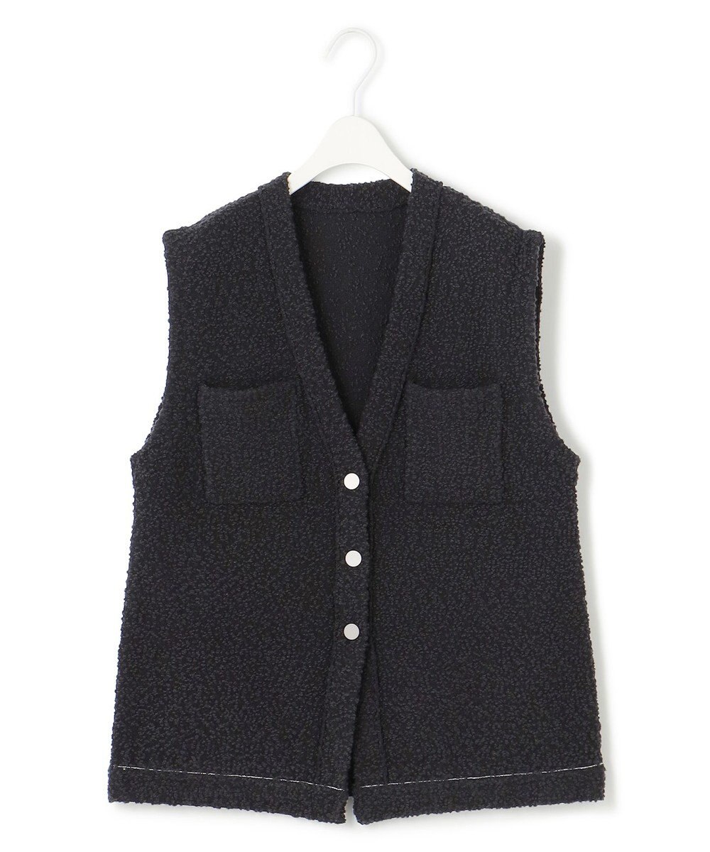 ICB L ブークレツイード ニットジレ 