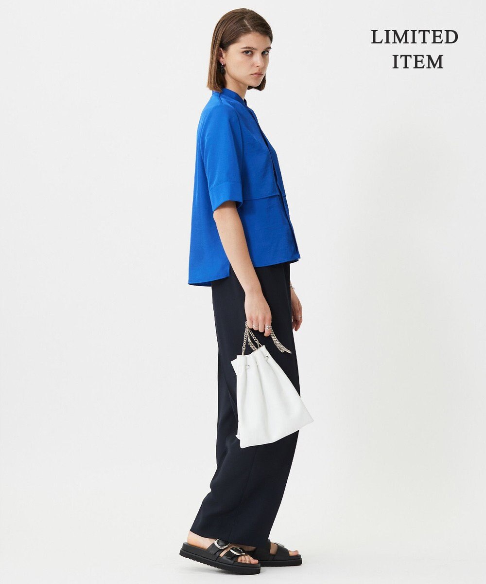 ICB L 【WEB限定・接触冷感・速乾・洗える】シルキーツイル 半袖クロップドシャツ 