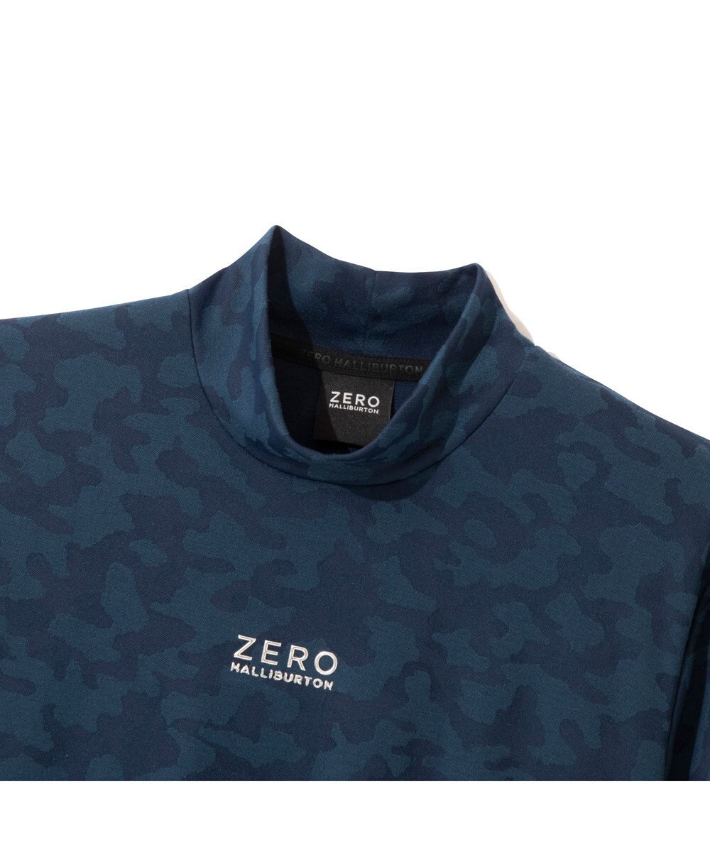 ZERO HALLIBURTON 【吸水速乾・UVカット】 カモフラージュ柄 ジャガード モックネックTシャツ 85127 