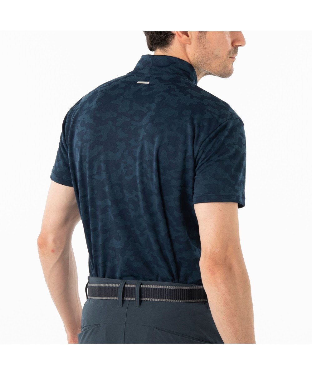 ZERO HALLIBURTON 【吸水速乾・UVカット】 カモフラージュ柄 ジャガード モックネックTシャツ 85127 