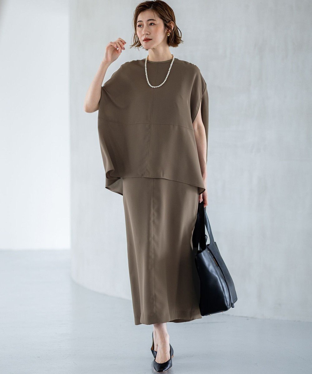 23区 S 【一部店舗限定/UVカット/洗える】ライトウェイトツイル ケープ付き ワンピース 